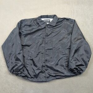 Tact Squad Jacket Mens Large Black Windbreaker Coaches Jacket Waterproof Coated